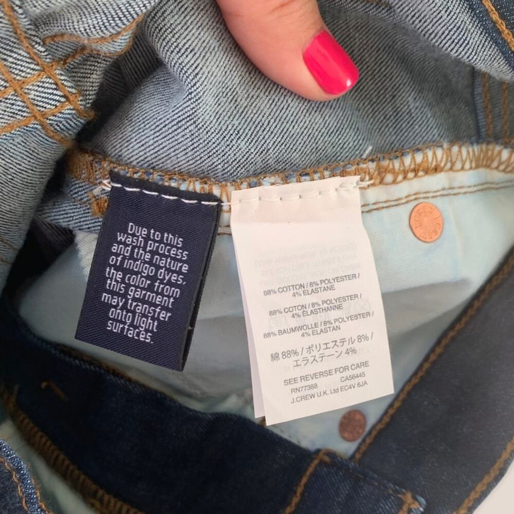 J. Crew Toothpick Classic Ankle Jeans H0189 Dark Wash Skinny Style 24 Staple - Picture 7 of 13